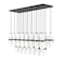 Z-Lite Cayden Linear Chandelier, 23-Light, 18in W x 54in L x 16.75in H, Matte Black/Clear + Etched Opal 1946P-23L-MB - alternate 8